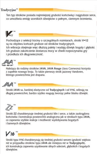 Stroik do saksofonu altowego 2 Vandoren JAVA