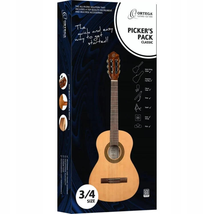 Ortega RPPC34 - Gitara klasyczna 3/4 z zestawem na start!