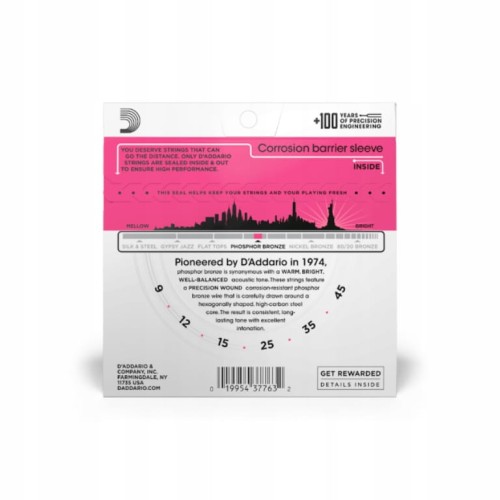 Str.D'addario EJ-23 do gitary akustycznej 9-45 PB