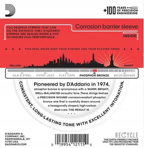Struny gitarowe D'Addario EJ17 Phosphor Bronze