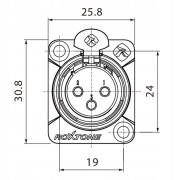 Gniazdo XLR Roxtone RX3FD-BG 3-pin żeńskie