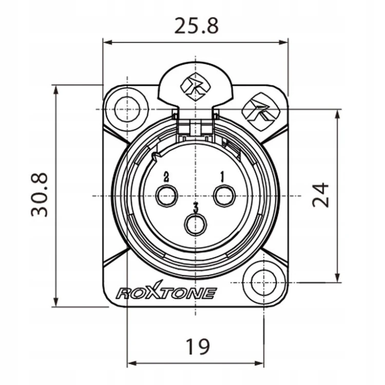 Gniazdo XLR Roxtone RX3FD-BG 3-pin żeńskie