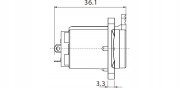 Gniazdo XLR Roxtone RX3FD-BG 3-pin żeńskie