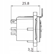 Gniazdo XLR Roxtone RX3FD-BG 3-pin żeńskie