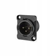 Gniazdo XLR 3pin męskie proste do obudowy Roxtone RX3MD-BG