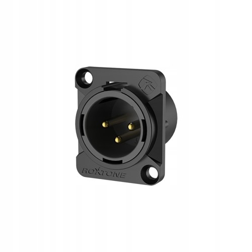 Gniazdo XLR 3pin męskie proste do obudowy Roxtone RX3MD-BG