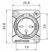 Gniazdo XLR 3pin męskie proste do obudowy Roxtone RX3MD-BG