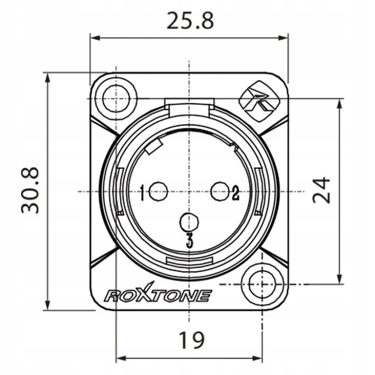 Gniazdo XLR 3pin męskie proste do obudowy Roxtone RX3MD-BG