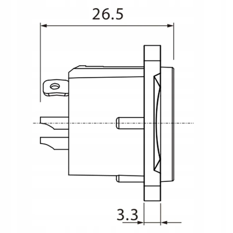 Gniazdo XLR 3pin męskie proste do obudowy Roxtone RX3MD-BG