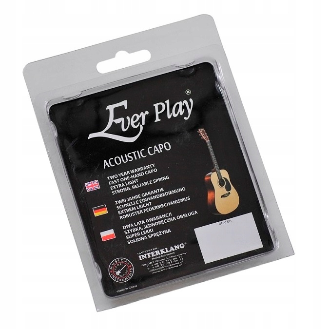 Kapodaster Ever play DO GITARY AKUSTYCZNEJ BLACK