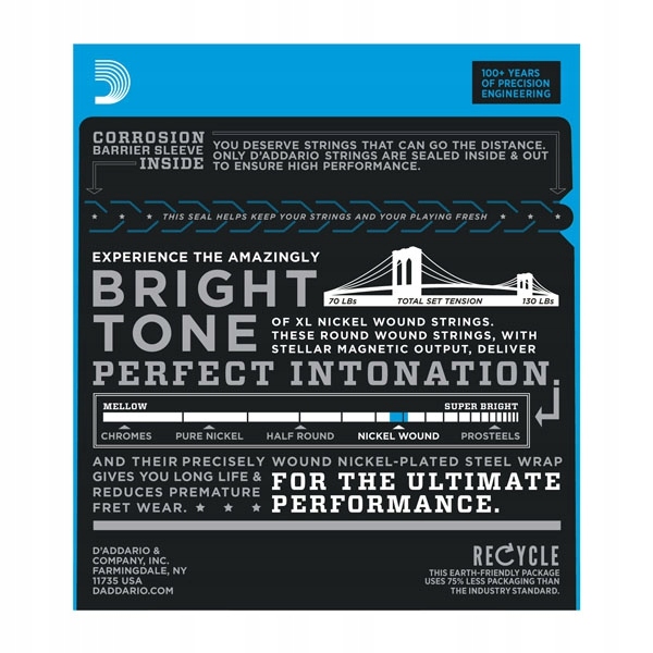 D'Addario EXL 145 struny do gitary elektrycznej
