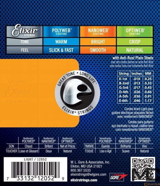 Struny do gitary elektrycznej NanoWeb 10-46 Elixir 12052