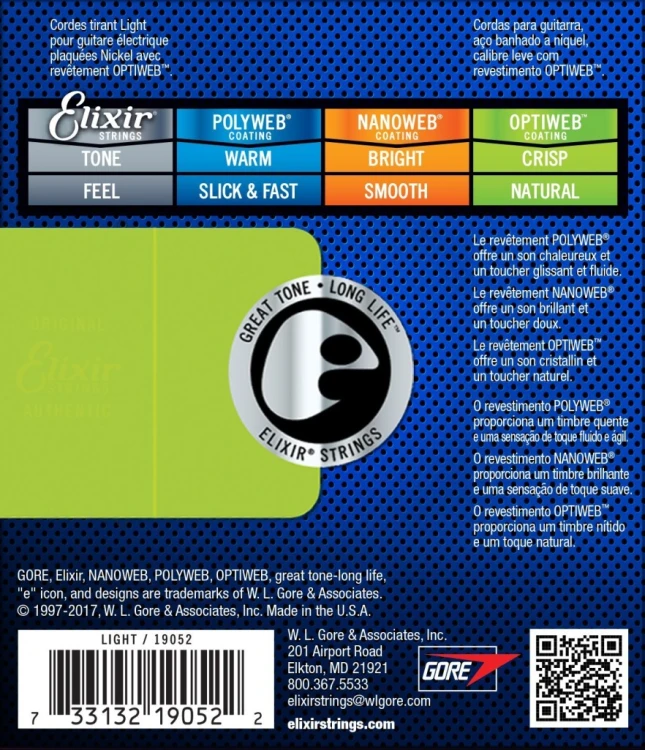 Elixir 19052 Nanoweb Light 10-46