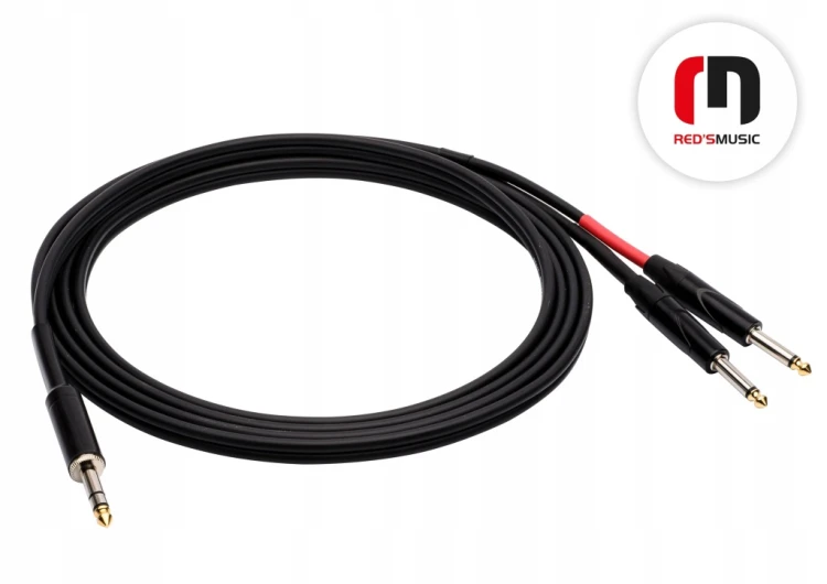 Kabel 2xjack mono 6,3 mm - jack stereo 6,3 mm Red's Music AU1215BX 1,5 m