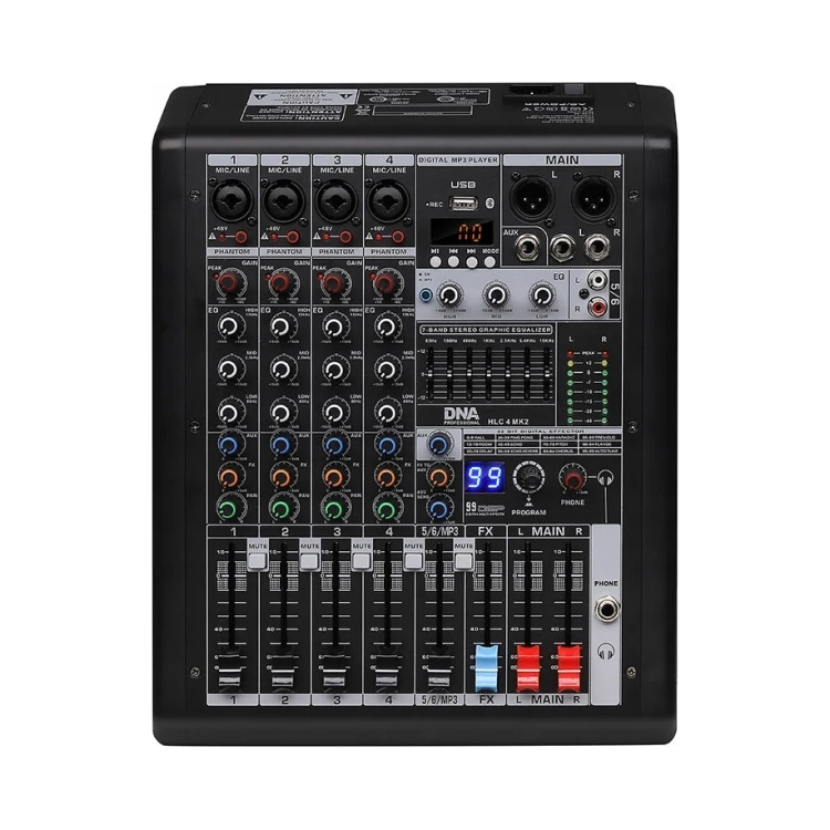 DNA HLC 4 mk2 analogowy mikser dźwięku 4 kanały USB MP3 Bluetooth phantom