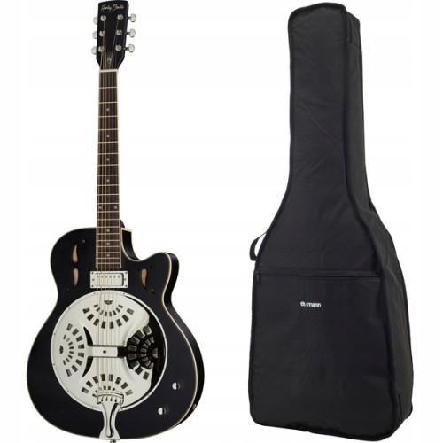 Gitara rezonansowa z przetwornikiem Harley Benton N-150CE Black+Pokrowiec!