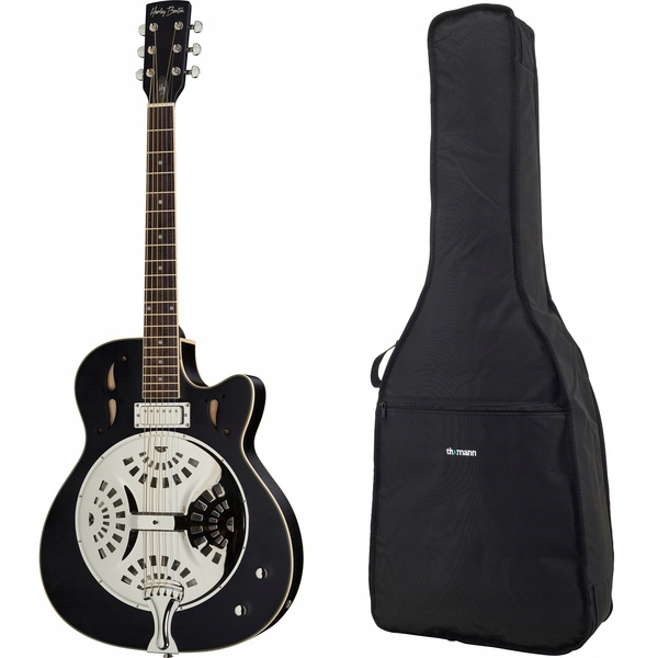Gitara rezonansowa z przetwornikiem Harley Benton N-150CE Black+Pokrowiec!