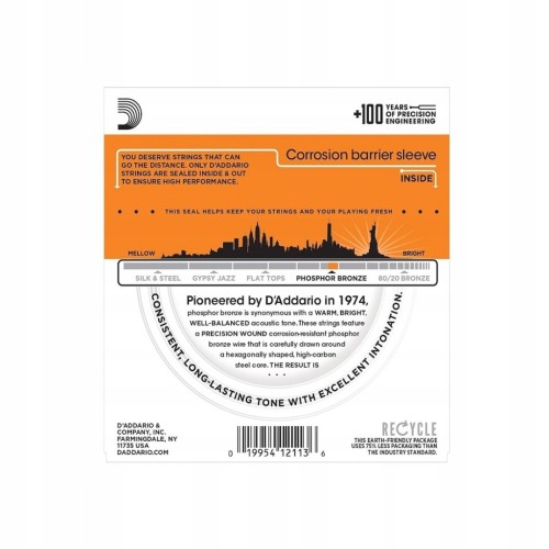 Struny do gitary akustycznej D'Addario EJ15 10-47