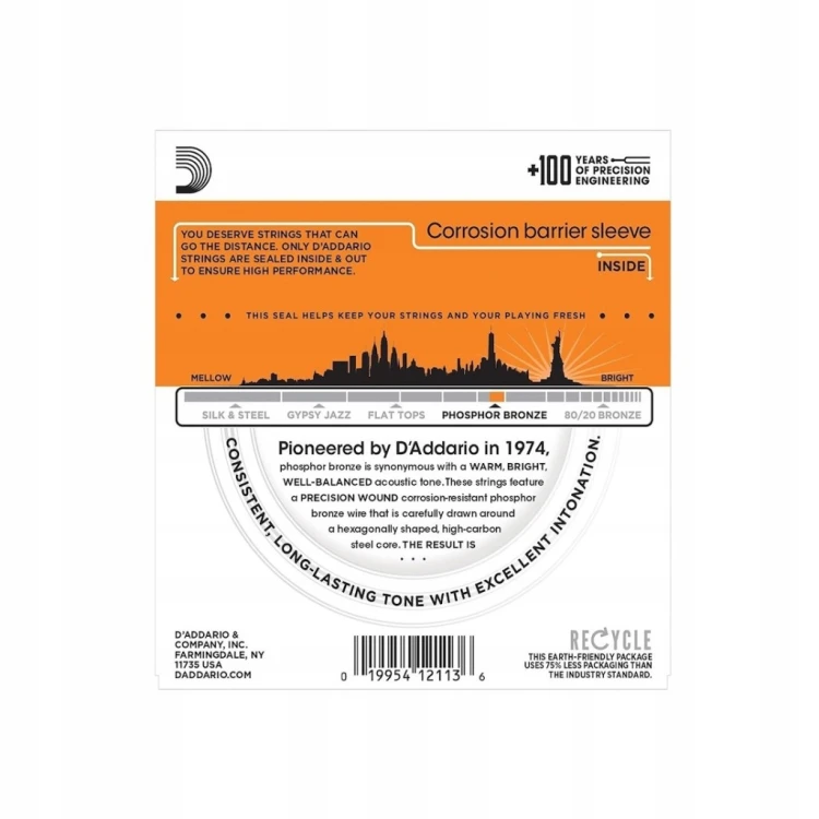 Struny do gitary akustycznej D'Addario EJ15 10-47