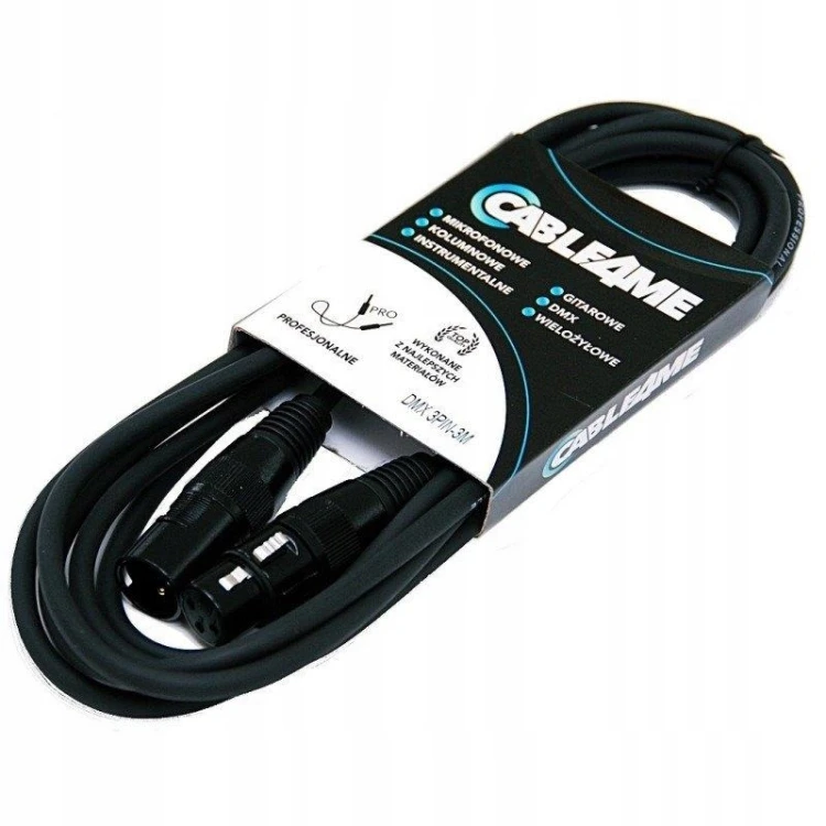 Cable4me kabel DMX AES/EBU XLR-3Pin do oświetlenia 3 m czarny 110 ohm