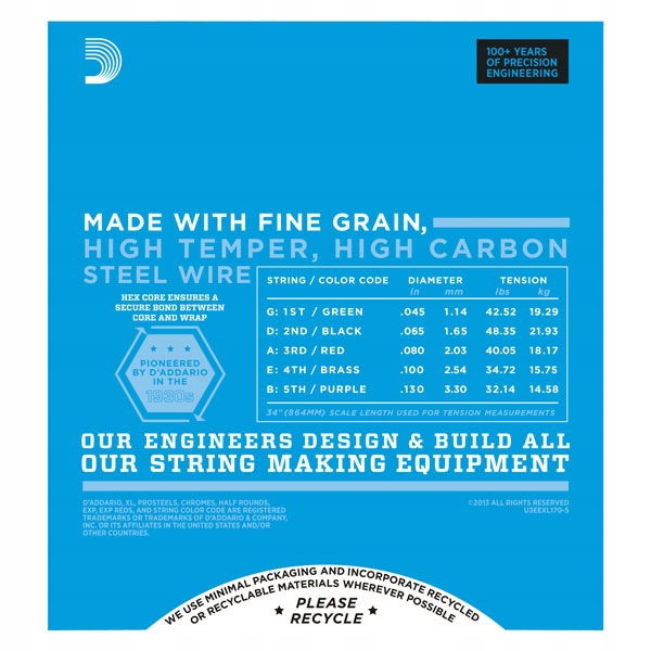D'Addario EXL 170-5 struny do gitary basowej