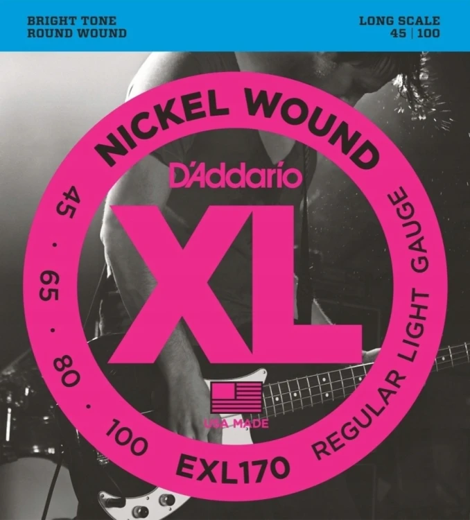 Struny do gitary basowej D'addario EXL170 45-100