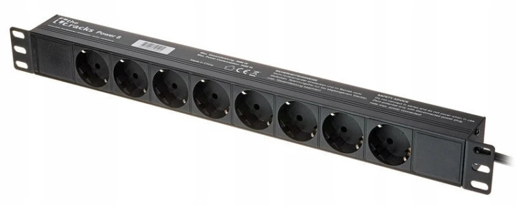 Listwa Zasilająca the t.racks Power 8 RACK 1U 8 gniazd 2m włącznik