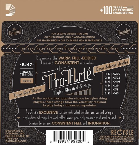 D'Addario EJ-47 struny do gitary klasycznej