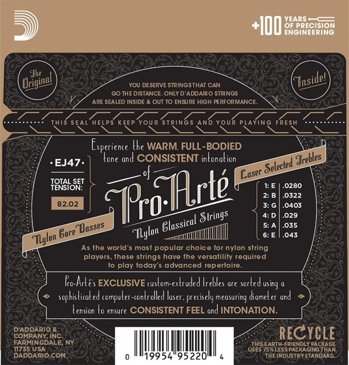 D'Addario EJ-47 struny do gitary klasycznej