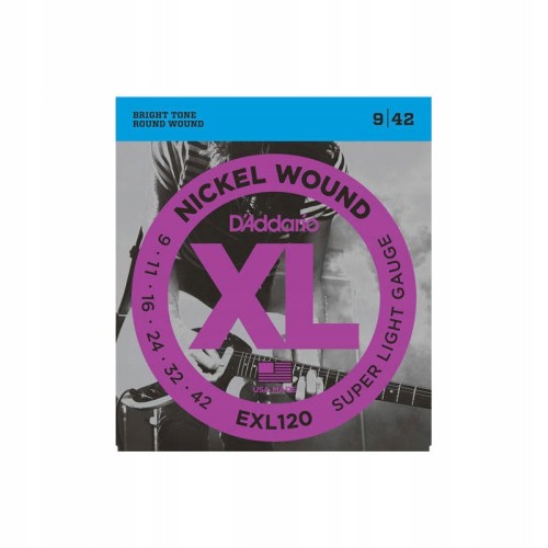 Struny do gitary elektrycznej D'Addario 9-42 EXL120