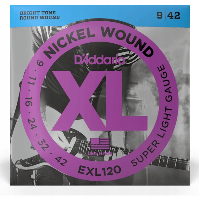 Struny do gitary elektrycznej D'Addario 9-42 EXL120