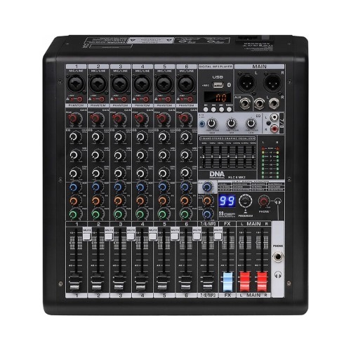 DNA HLC 6 MK2 Analogowy mikser 6-kanałowy USB MP3 Bluetooth Phantom DSP