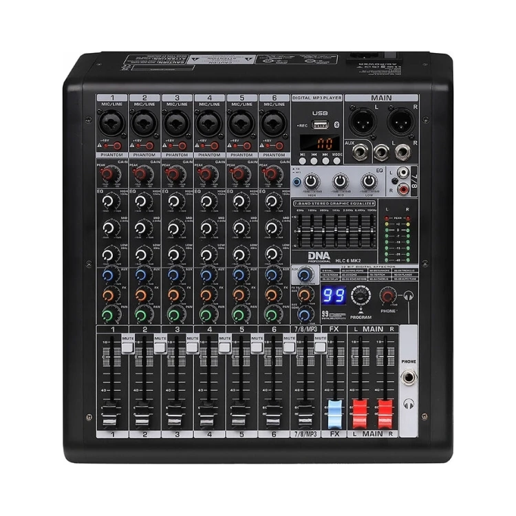 DNA HLC 6 MK2 Analogowy mikser 6-kanałowy USB MP3 Bluetooth Phantom DSP